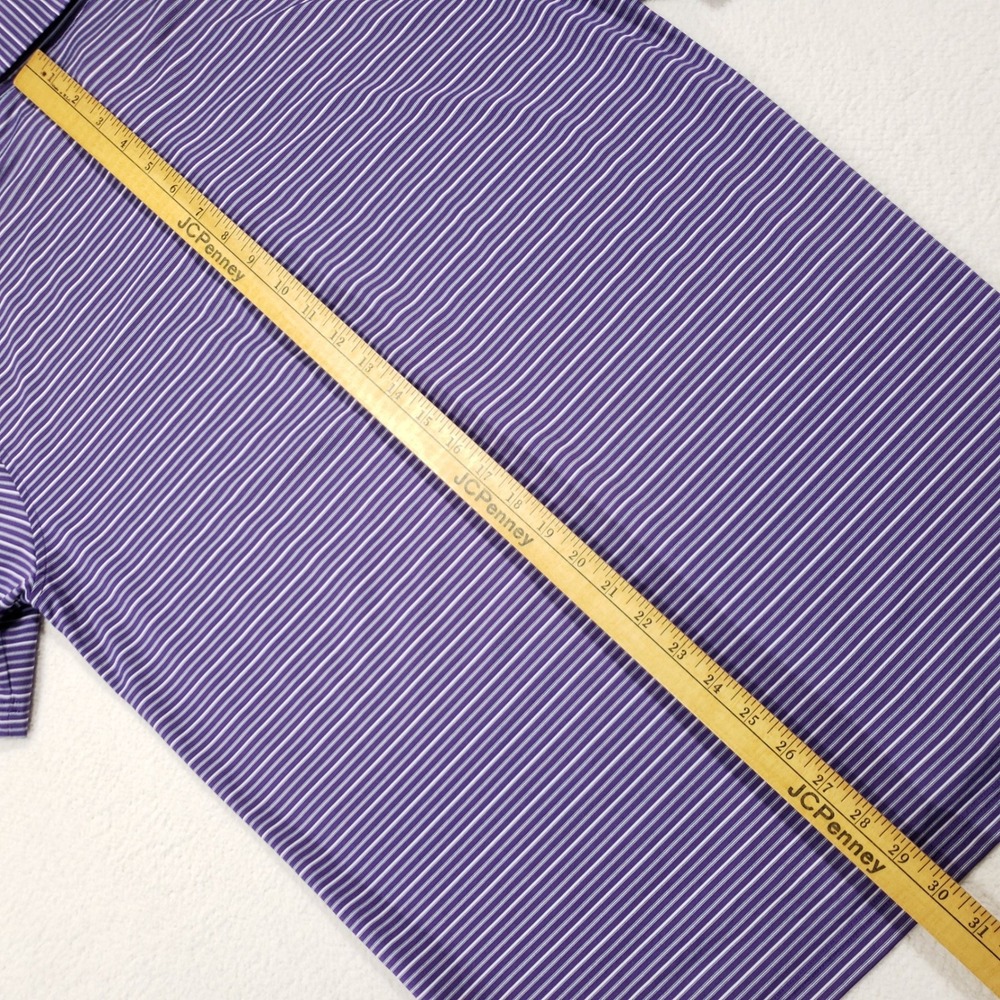 Stitch Golf Polo Shirt Mens Medium Purple Striped Austin Country Club Logo - Picture 6 of 6